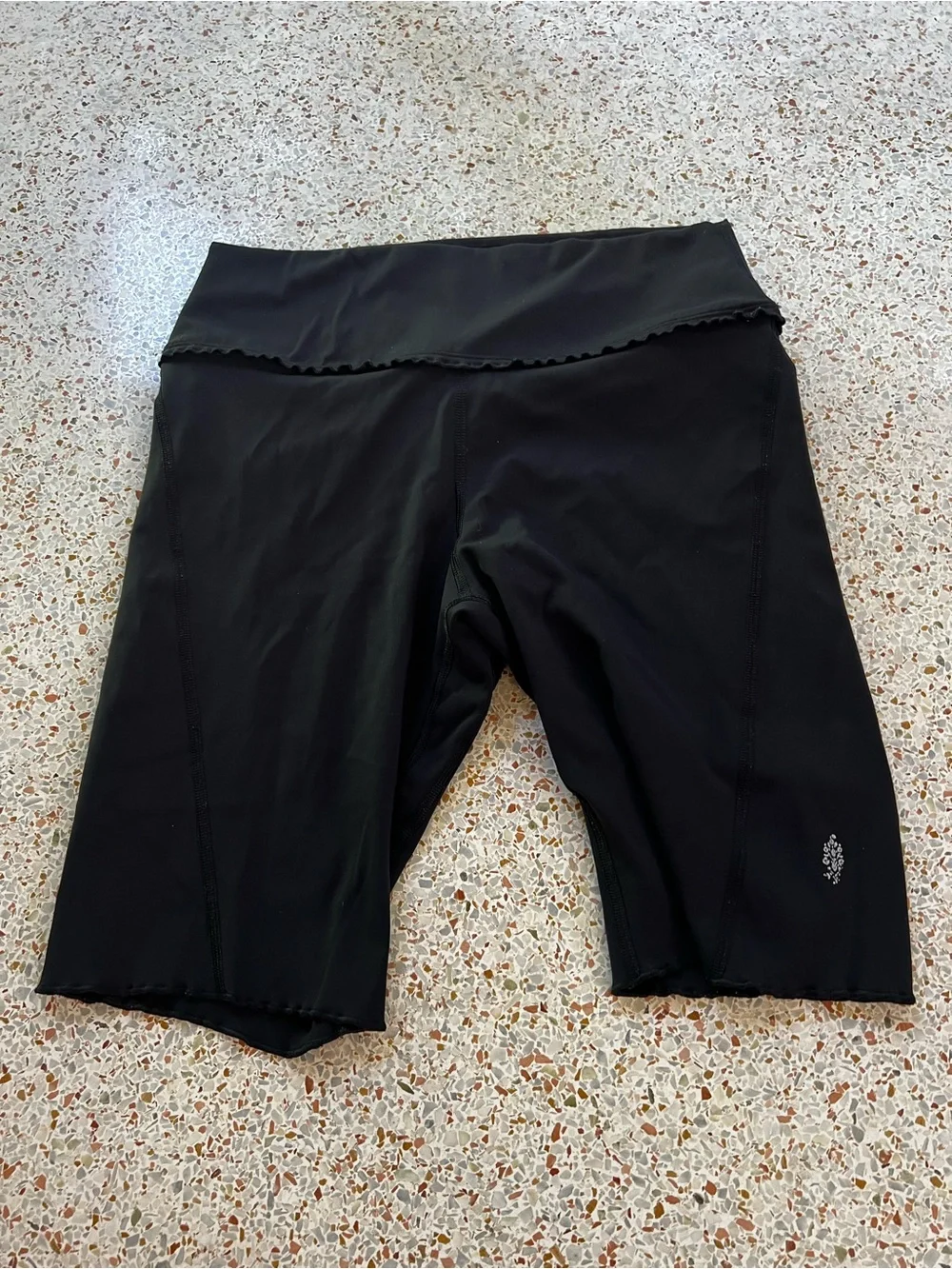 Free People Black High-Waist Bike Shorts